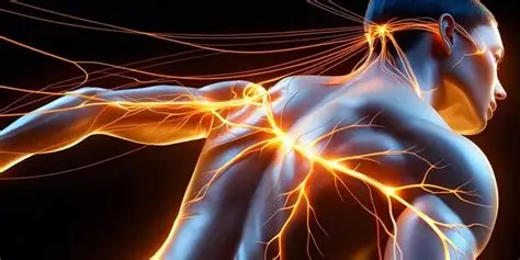 Nervous system visual with energy lines